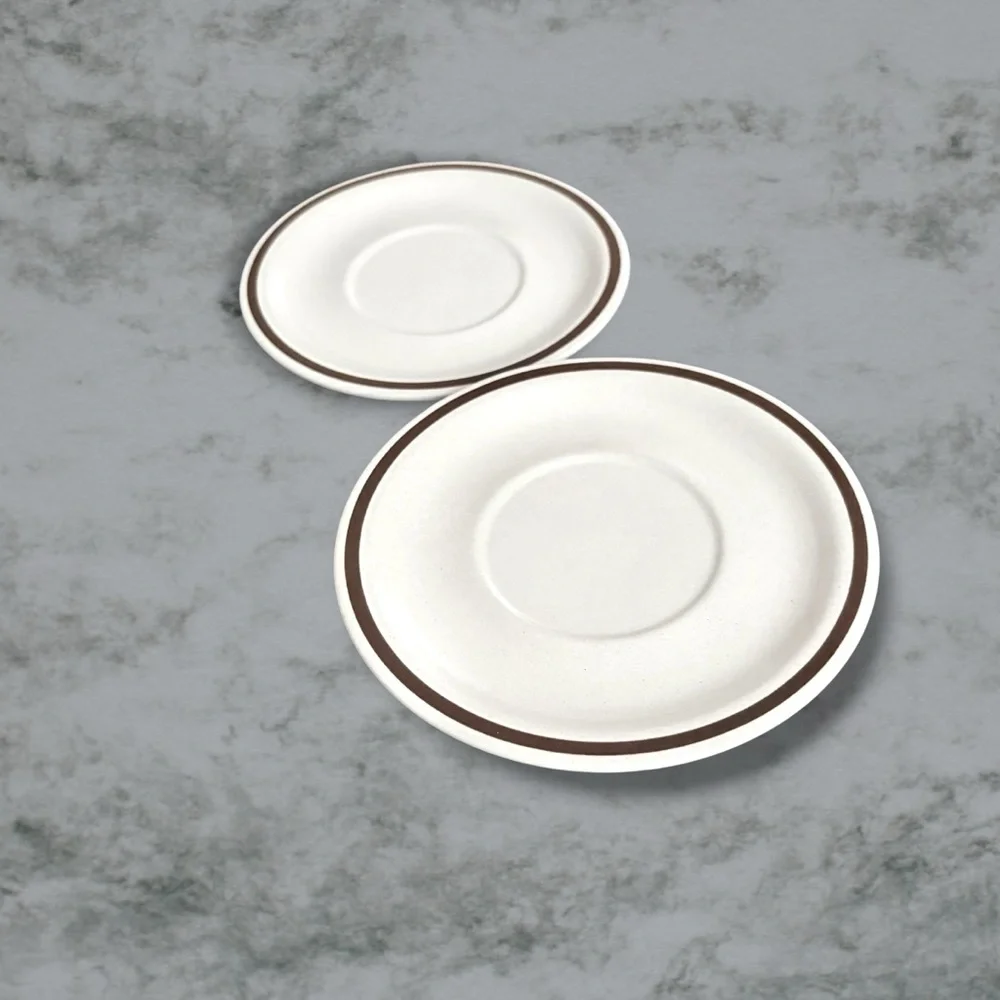 2 Small Saucers Plates Woodhaven Collection Pleasant Groves Set of 2 Vintage - Picture 2 of 4